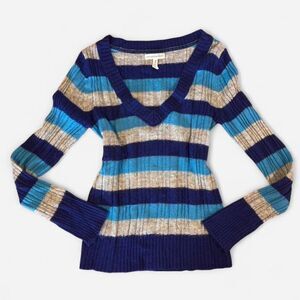 Y2K Aeropostale blue striped long sleeve sweater Size M